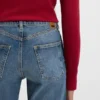 Blue slim-fit jeans in marbled comfort-stretch denim
