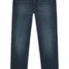Blue tapered-fit jeans in comfort-stretch denim