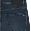 Blue tapered-fit jeans in comfort-stretch denim