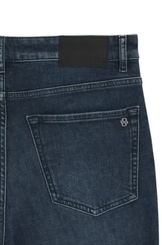 Blue tapered-fit jeans in comfort-stretch denim