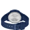Blue watch with silicone logo strap