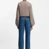 Blue wide-leg jeans in rigid denim