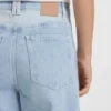 Blue wide-leg jeans in rigid denim