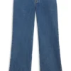 Blue wide-leg jeans in rigid denim