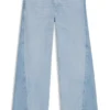Blue wide-leg jeans in rigid denim