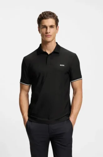 Bodymap-detail polo shirt with quick-dry performance