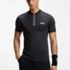Bodymapping-jersey slim-fit polo shirt with zip neck