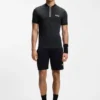 Bodymapping-jersey slim-fit polo shirt with zip neck