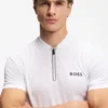 Bodymapping-jersey slim-fit polo shirt with zip neck