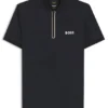 Bodymapping-jersey slim-fit polo shirt with zip neck