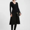 Boiled-wool skirt with A-line silhouette