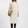 Boiled-wool skirt with A-line silhouette