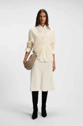 Boiled-wool skirt with A-line silhouette