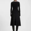 Boiled-wool skirt with A-line silhouette