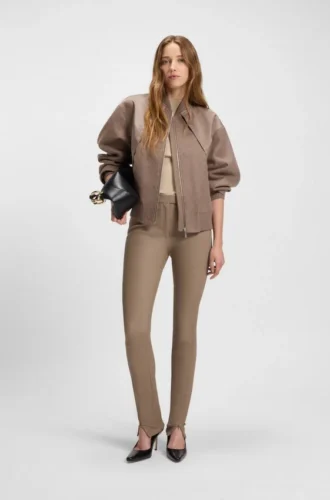 Bomber jacket in mixed fabrics