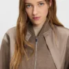 Bomber jacket in mixed fabrics