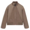 Bomber jacket in mixed fabrics