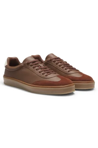 BOSS BY BECKHAM sneakers in leather and suede