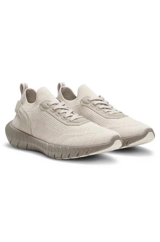 BOSS-MOTION sneakers with knitted uppers and leather trims BOSS-MOTION sneakers with knitted uppers and leather trims
