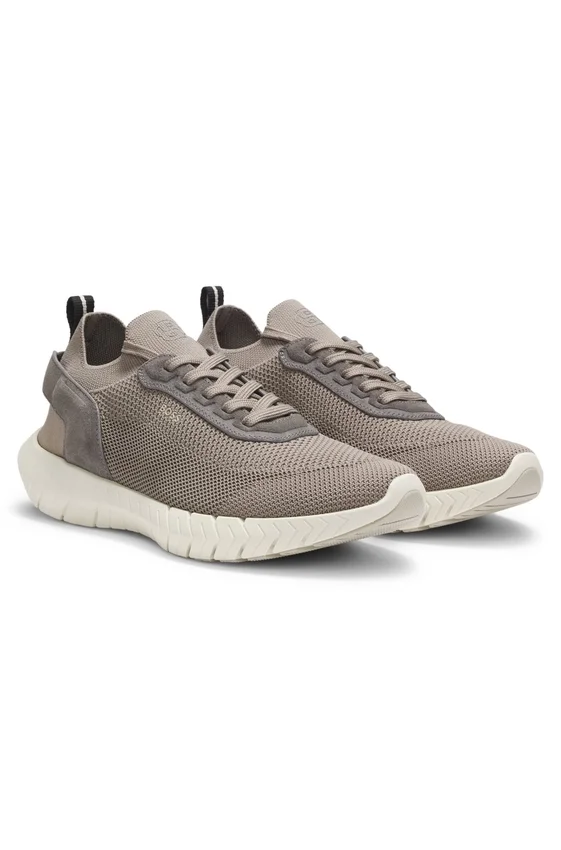 BOSS-MOTION sneakers with knitted uppers and leather trims BOSS-MOTION sneakers with knitted uppers and leather trims