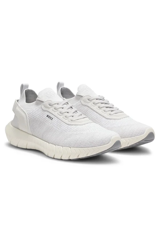BOSS-MOTION sneakers with knitted uppers and leather trims BOSS-MOTION sneakers with knitted uppers and leather trims