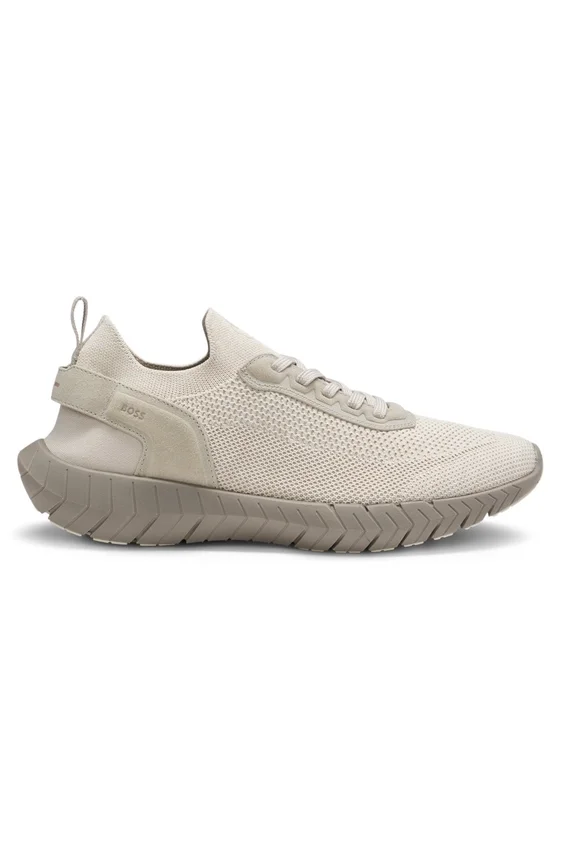 BOSS-MOTION sneakers with knitted uppers and leather trims BOSS-MOTION sneakers with knitted uppers and leather trims