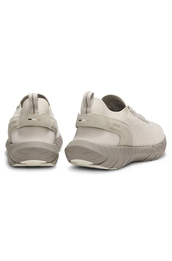 BOSS-MOTION sneakers with knitted uppers and leather trims BOSS-MOTION sneakers with knitted uppers and leather trims