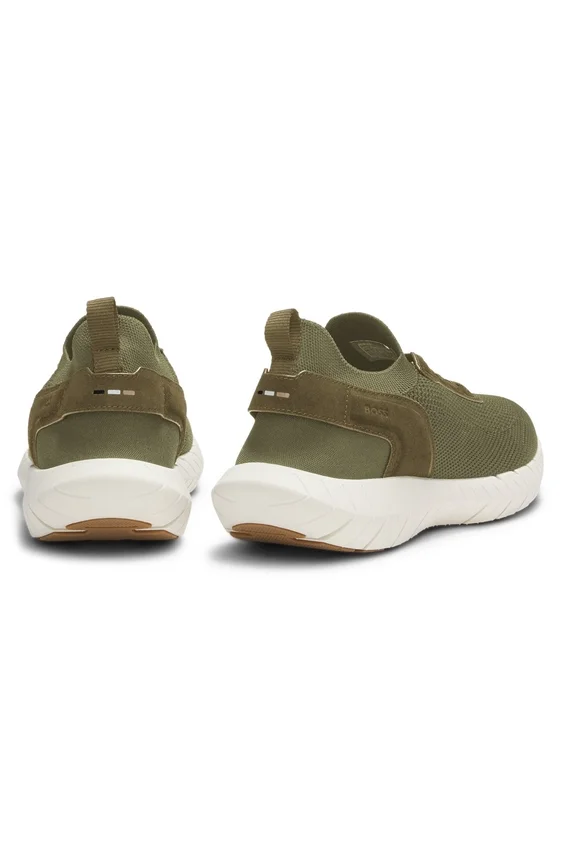 BOSS-MOTION sneakers with knitted uppers and leather trims BOSS-MOTION sneakers with knitted uppers and leather trims