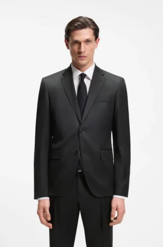 BOSS ONE – Regular-fit suit jacket in virgin-wool serge