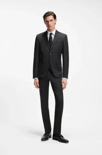 BOSS ONE – Regular-fit suit jacket in virgin-wool serge