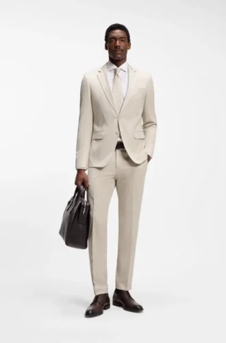 BOSS ONE – Slim-fit suit jacket in virgin wool serge