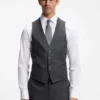 BOSS ONE – Slim-fit vest in virgin-wool serge