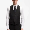 BOSS ONE – Slim-fit vest in virgin-wool serge
