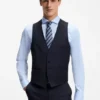 BOSS ONE – Slim-fit vest in virgin-wool serge
