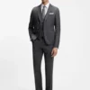 BOSS ONE – Slim-fit vest in virgin-wool serge