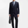 BOSS ONE – Slim-fit vest in virgin-wool serge