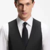 BOSS ONE – Slim-fit vest in virgin-wool serge