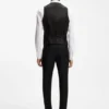 BOSS ONE – Slim-fit vest in virgin-wool serge