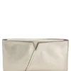 BOSS Revers metallic-leather clutch bag with split topline