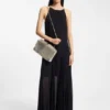 BOSS Revers metallic-leather clutch bag with split topline