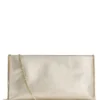 BOSS Revers metallic-leather clutch bag with split topline