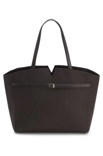 BOSS REVERS tote bag in leather with belt detail