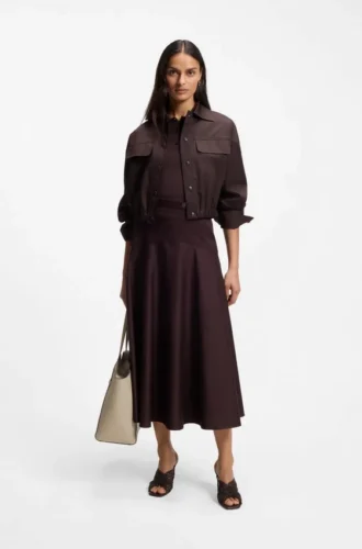 BOSS REVERS tote bag in leather with belt detail