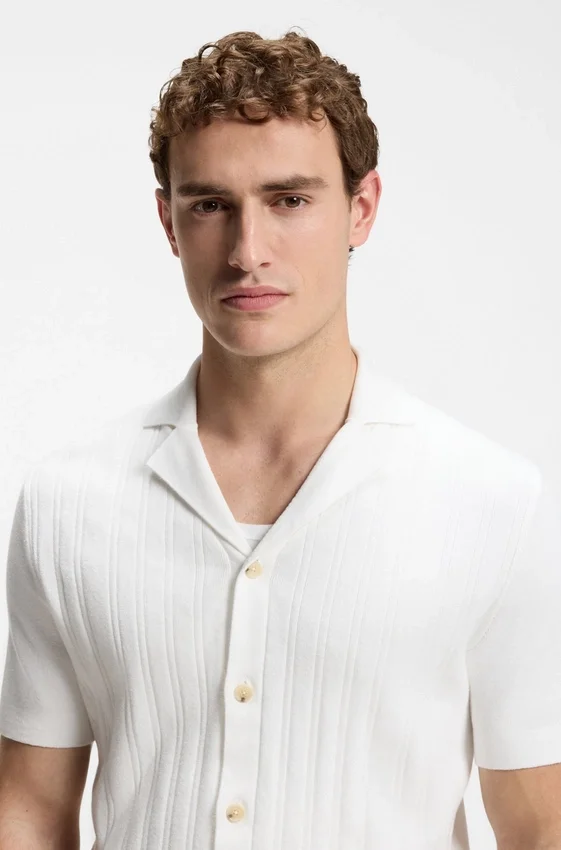 BOSS Selected by Shohei Ohtani shirt in structured cotton BOSS Selected by Shohei Ohtani shirt in structured cotton