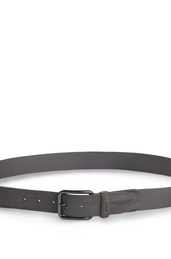 BOSS x ASTON MARTIN belt in nubuck leather with webbing BOSS x ASTON MARTIN belt in nubuck leather with webbing