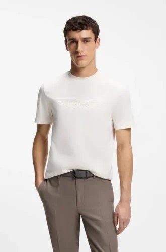 BOSS x ASTON MARTIN mercerized-cotton T-shirt with wing detail