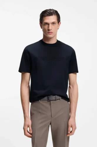 BOSS x ASTON MARTIN mercerized-cotton T-shirt with wing detail