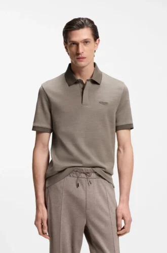 BOSS x ASTON MARTIN polo shirt in wool-cotton piqué