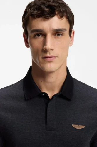 BOSS x ASTON MARTIN polo shirt in wool-cotton piqué