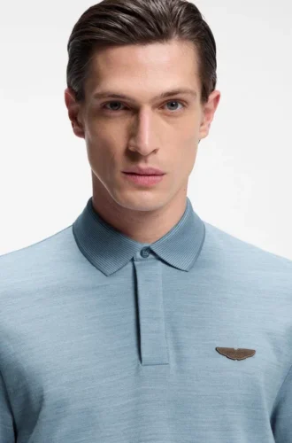 BOSS x ASTON MARTIN polo shirt in wool-cotton piqué